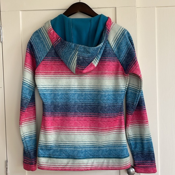 Burton Columbo Spellout full zip pink teal hoodie jacket fleece interior small - Picture 7 of 7
